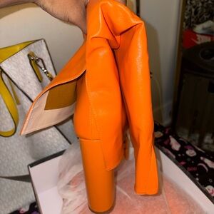 Orange Women's High Heel Boots